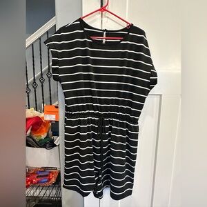 Black and White Striped Romper